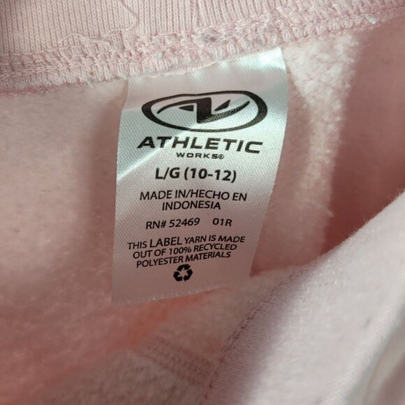 Athletic Works Sweatpants Pink Size 10 Large Pockets Tapered Leg Fleece Lined - Picture 7 of 8